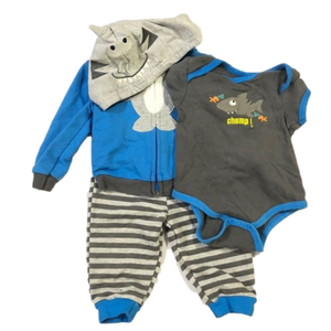 3 Piece 6-9 Month Set, sweatshirt, pants, onesie